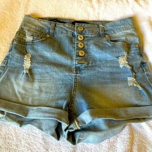 Love tree distressed denim cutoffs